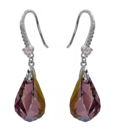 Серьги Swarovski Граненая капля на крючке 