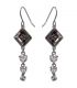 Сережки (гачки) з кристалами Swarovski Ромбік + 3 камені родіум (Медична сталь)