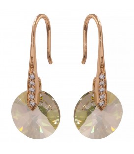 Сережки лім. позолота Swarovski Crystals 3 см