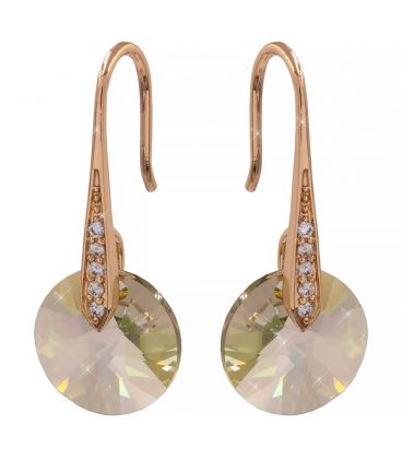 Сережки лім. позолота Swarovski Crystals 3 см