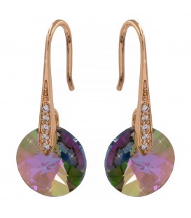 Сережки лім. позолота Swarovski Crystals 3 см