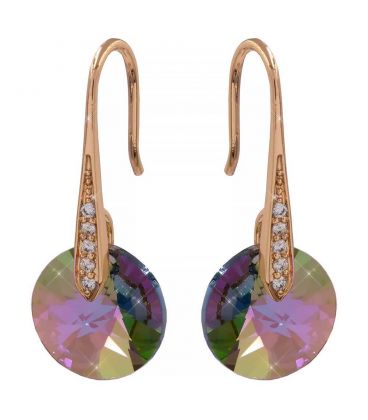 Сережки лім. позолота Swarovski Crystals 3 см