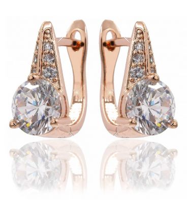 Серьги классические с цирконием (Медицинское золото)