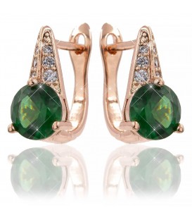 Серьги классические с цирконием (Медицинское золото)