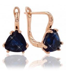 Сережки позолота Трикутний камінчик у тримачі