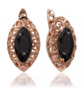 Сережки позолота "Вузький овал в ажурному обідку"