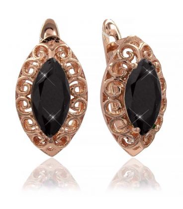 Серьги позолота "Узкий овал в ажурном ободке"