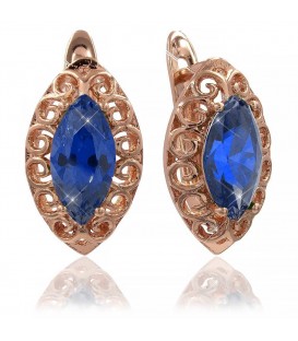 Серьги позолота "Узкий овал в ажурном ободке"