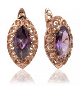 Сережки позолота "Вузький овал в ажурному обідку"