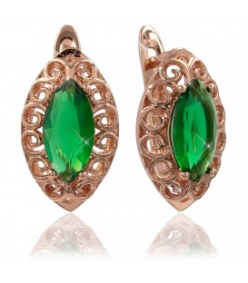 Сережки позолота "Вузький овал в ажурному обідку"