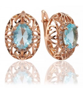 Серьги позолота "Овал ажурный"