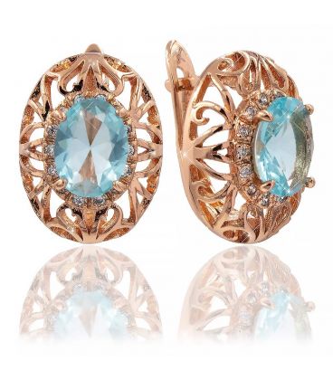 Сережки Xuping позолота "Овал ажурний" медзолото