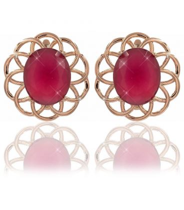 Серьги позолота Крупный овал