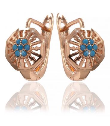 Сережки Xuping позолота Восьмигранник з вирізами,квіточка