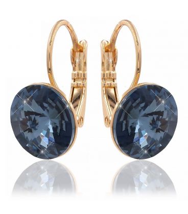 Сережки лимонна позолота Swarovski Crystals 1,2 см