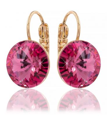 Сережки лимонна позолота Swarovski Crystals 1,2 см