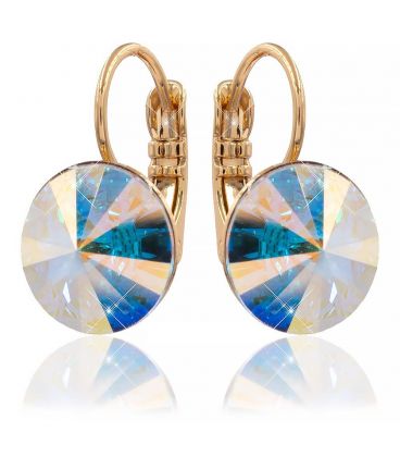 Сережки лимонна позолота Swarovski Crystals 1,1 см