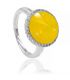 Кольцо Swarovski с ярко-желтым цирконием в оправе мелких