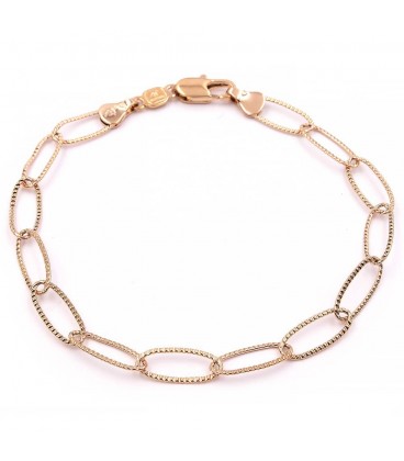 Браслет позолота з тонких овальних ланок 0,6/21-22 см