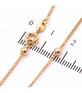 Ланцюжок панцирне плетіння з кульками лимонна позолота 0,1/45 см