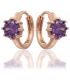 Позолочені сережки з фіолетовим каменем.