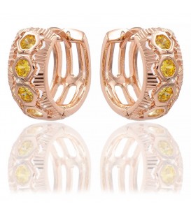 Серьги позолота 4 камушка 