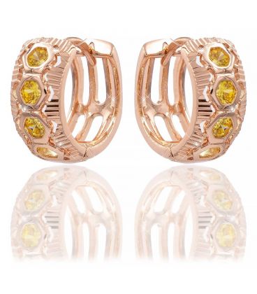 Сережки позолота 4 камінчик