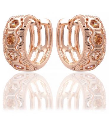 Серьги позолота 4 камушка (янтарь)