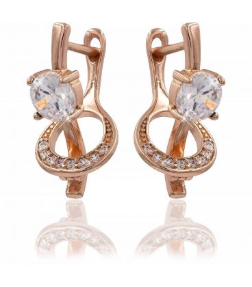 Сережки позолота Камінь 0,6 4х держ. на паличці крізь краплю в камінні