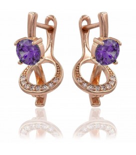 Серьги позолота Камень 0,6 в 4х держ. на палочке сквозь каплю в камнях