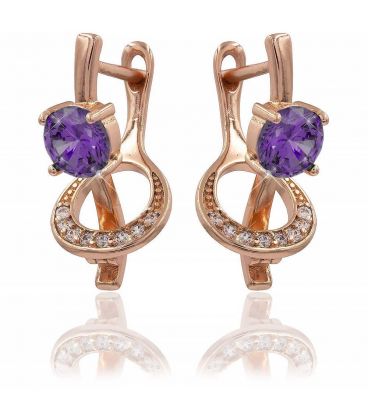 Сережки позолота Камінь 0,6 4х держ. на паличці крізь краплю в камінні