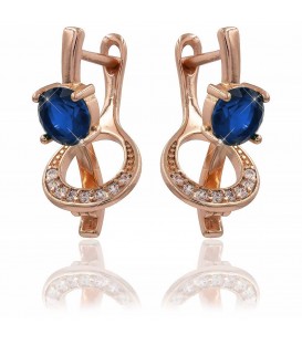 Серьги позолота Камень 0,6 в 4х держ. на палочке сквозь каплю в камнях