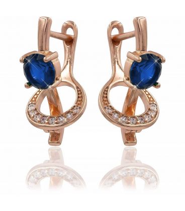 Серьги позолота Камень 0,6 в 4х держ. на палочке сквозь каплю в камнях