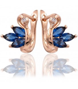 Сережки Xuping позолота "Лебідь" 3 вузькі камені