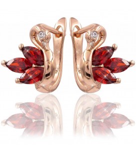 Сережки Xuping позолота "Лебідь" 3 вузькі камені