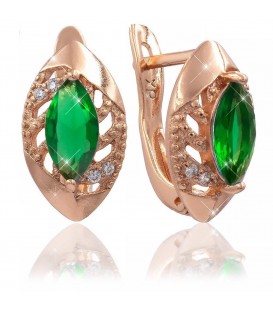 Сережки позолота Вузький камінь