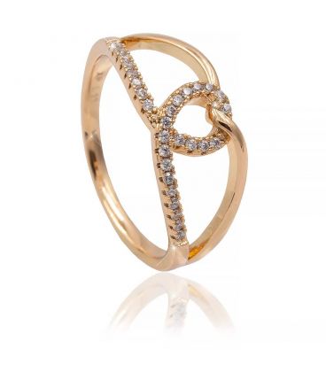 Кільце "Петля" лимонна позолота (Медичне золото)