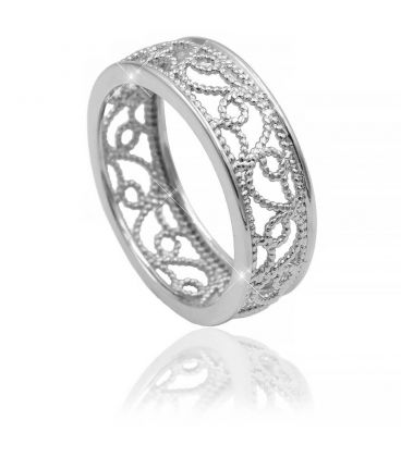 Кольцо Xuping Ажурное родий медицинская сталь