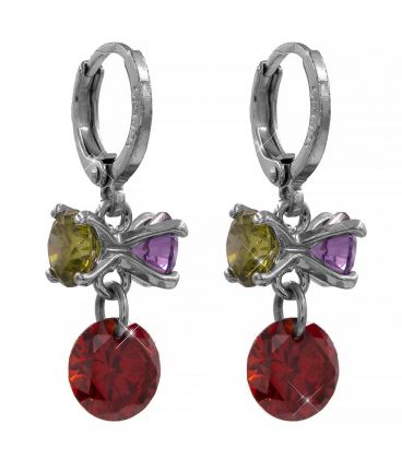 Серьги-подвески «Бантики» родий