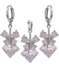 Набір сережки+підвіска «Метелик на ромбі» родій