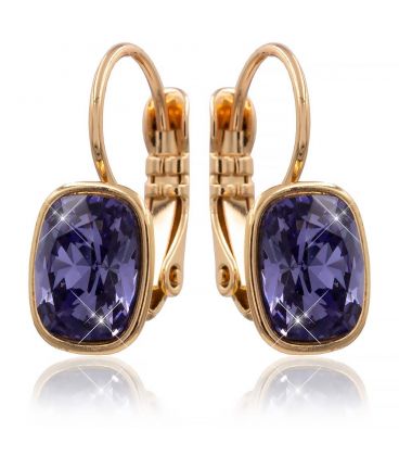 Серьги Swarovski лимонная позолота (Медицинское золото) 