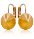 Серьги Swarovski лимонная позолота (Медицинское золото) 
