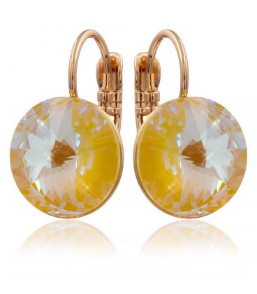 Серьги Swarovski лимонная позолота (Медицинское золото) 
