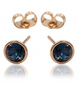 Сережки-гвоздики Swarovski лимонна позолота (Медичне золото)