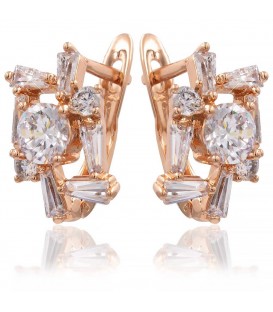 Сережки класичні «Геометрія» позолота.