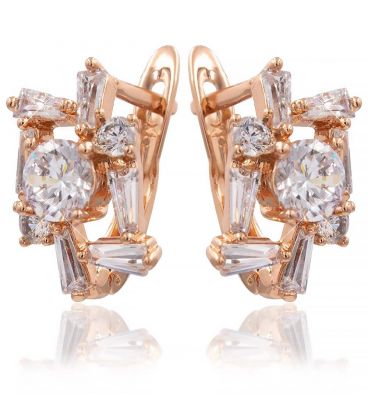 Сережки класичні «Геометрія» позолота.