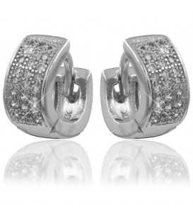 Серьги классические родиум