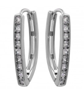 Сережки класичні "Дорожка" родіум (Медичне золото)