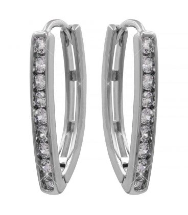 Серьги классические “Дорожка” родиум