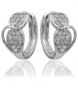 Серьги классические “Лепесток” родиум